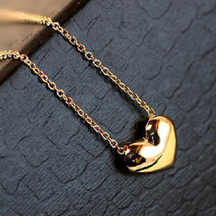 Heart Shape Necklace |  Love Heart Pendant Necklace | Girls & Women Fashion - Golden