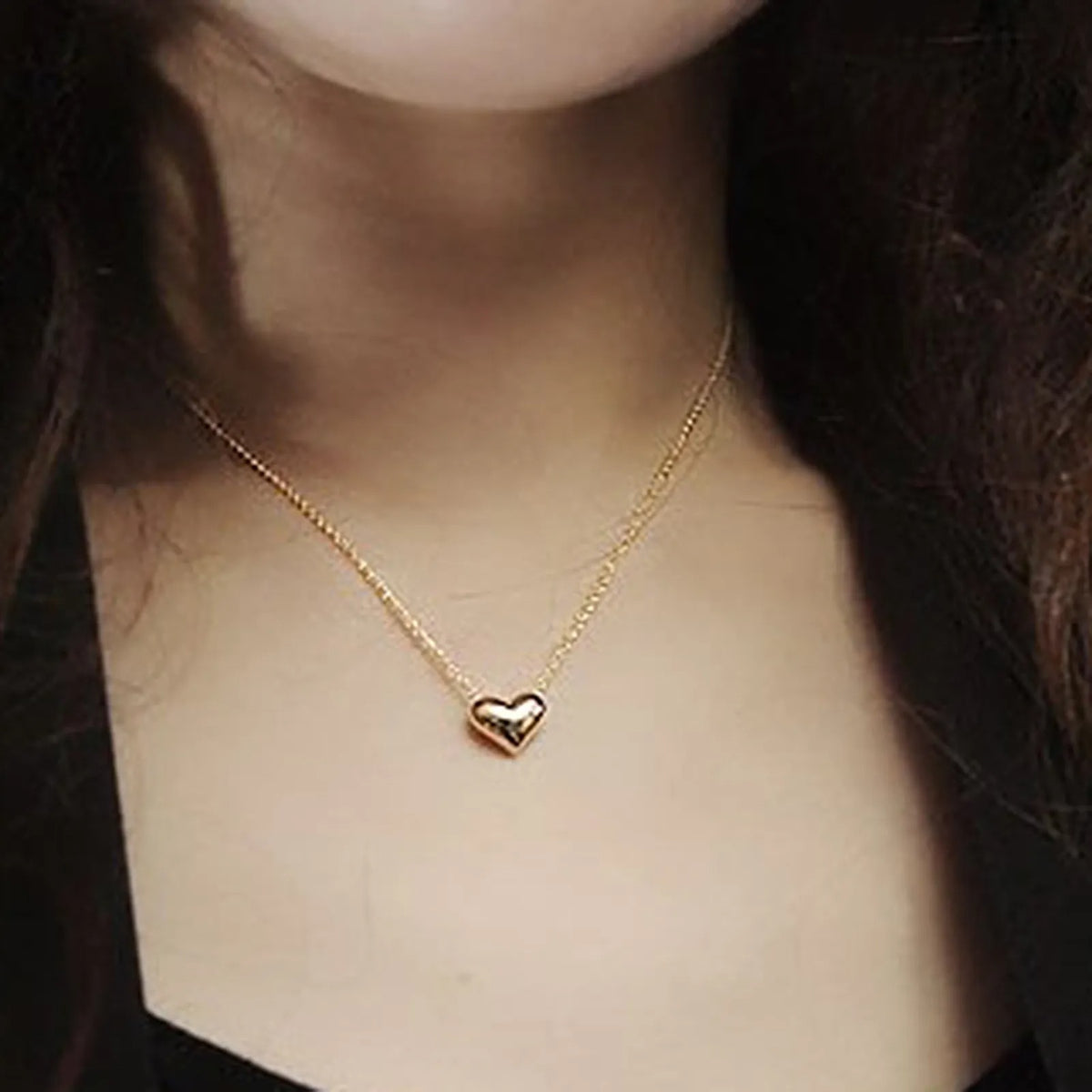 Heart Shape Necklace |  Love Heart Pendant Necklace | Girls & Women Fashion - Golden