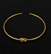 Golden Knot Cuff Bracelet — Adjustable Open Bangle for Women