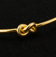 Golden Knot Cuff Bracelet — Adjustable Open Bangle for Women
