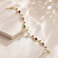 Tulip Crystal Bracelet — Floral Charm Bracelet for Women