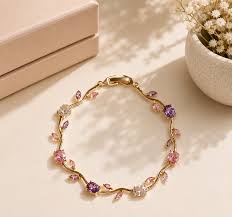 Tulip Crystal Bracelet — Floral Charm Bracelet for Women