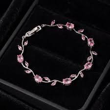 Tulip Crystal Bracelet — Floral Charm Bracelet for Women