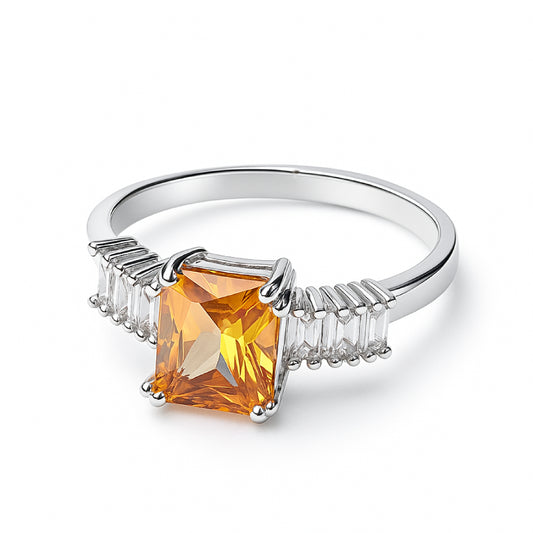 Champagne Crystal Statement Ring for Women | Zevra Jewelry