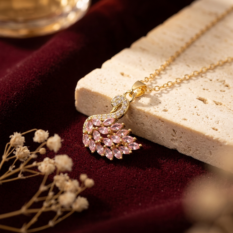 Swan Zircon necklace on velvet